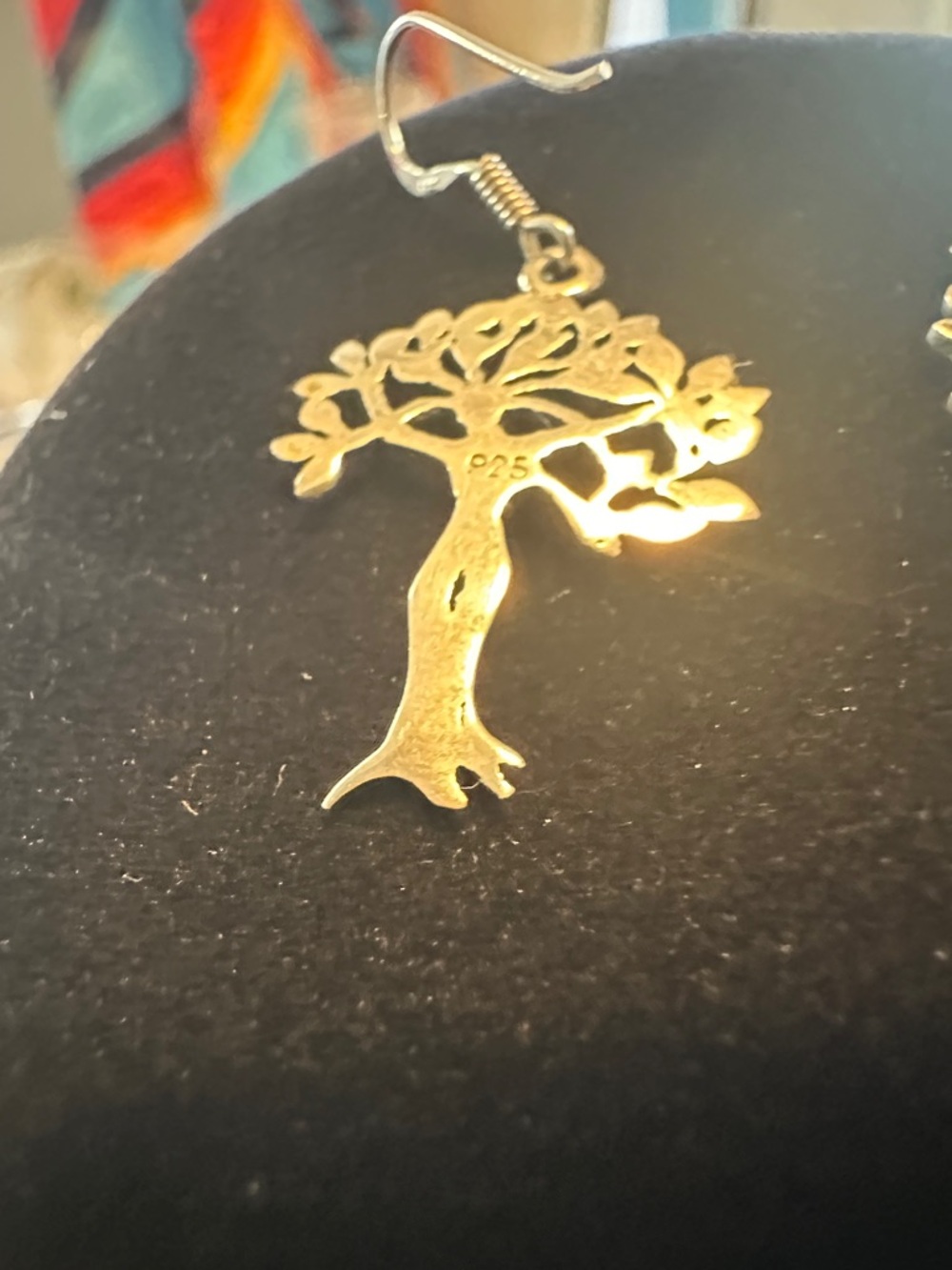 Source Unknown Sterling Silver .925 Tree of Life Dangle Earrings - Picture 2 of 2